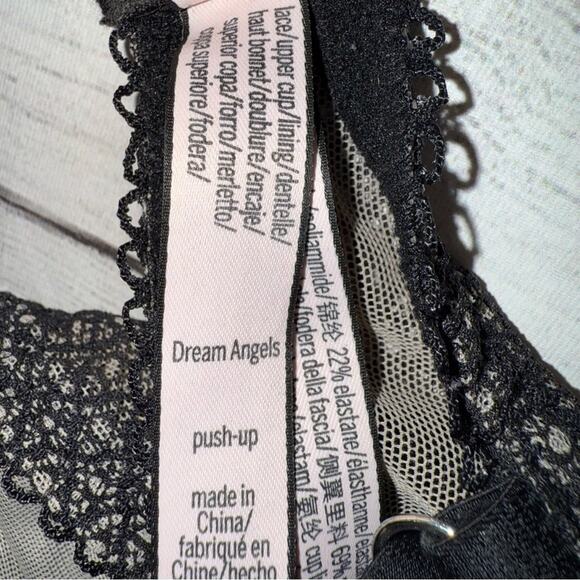 Victoria's Secret Dream Angels Push Up Bra  Black Lace / Taupe  Size 34D - Picture 5 of 6
